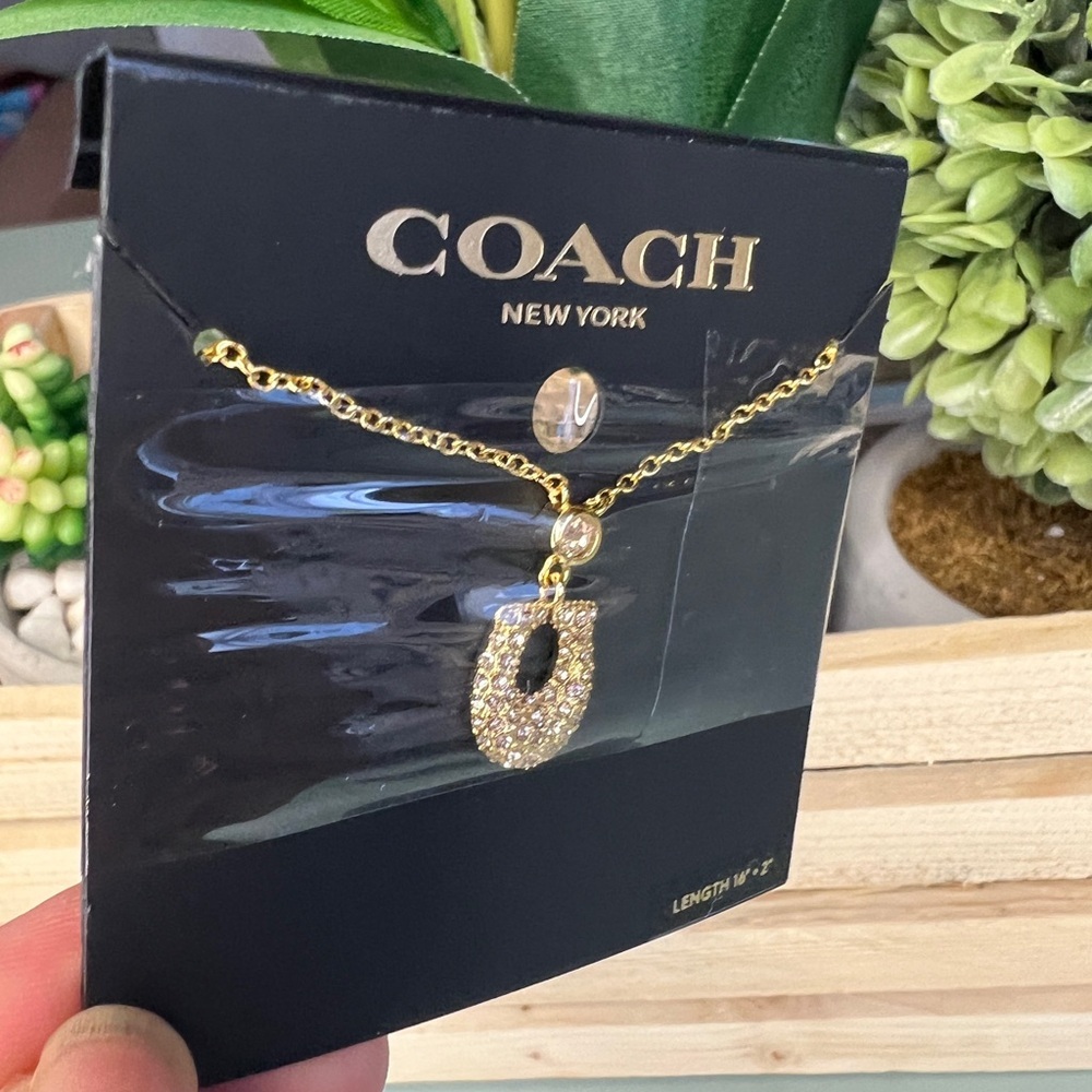 Coach Signature Pave Gold Necklace - Picture 2 of 3